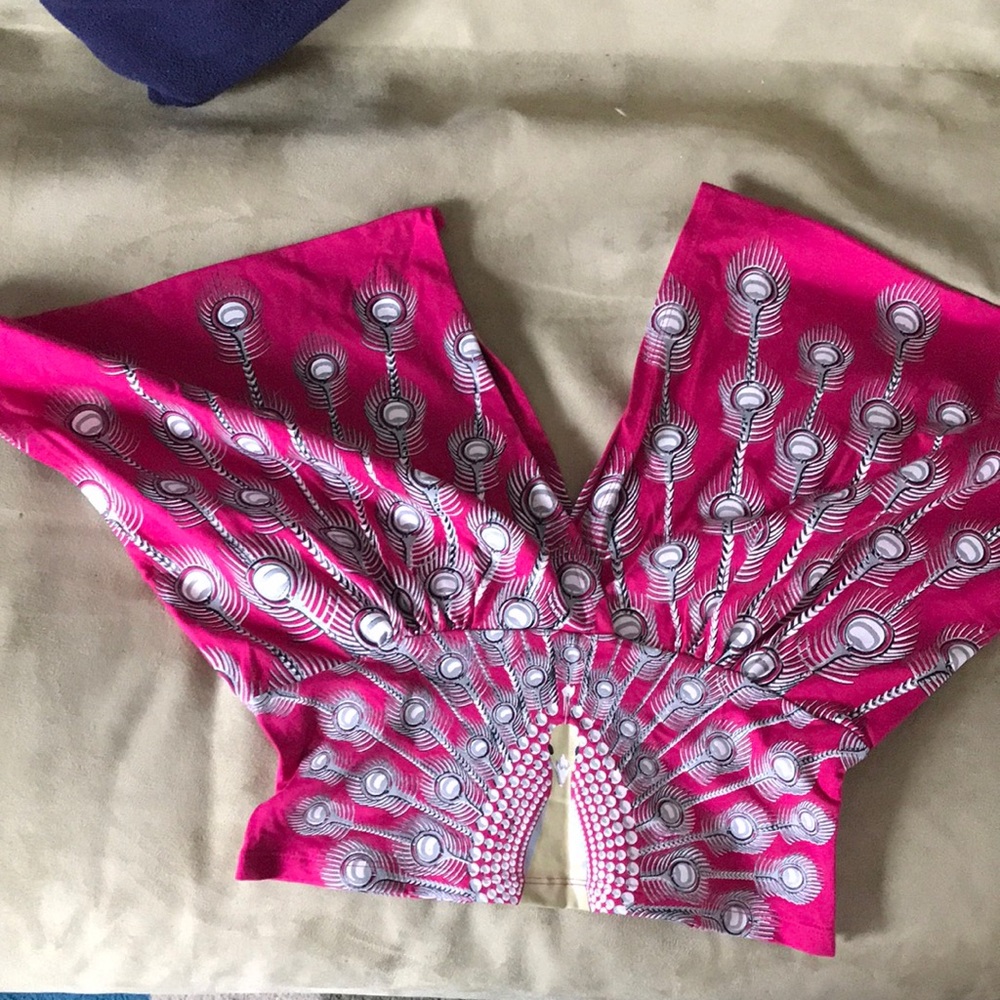 Manish Arora size small Hot Pink peacock crop top for women or girls.